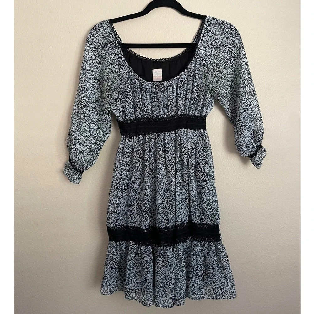 y2k babydoll dress Erenella Women Tie Shoulder Mini Sleeveless Backless Ruffle Flowy Dress Summer Party Beach A Line Dresses (A-Light Blue, S) at Amazon Women's Clothing store It can be laced up Rampage | Dresses | Vtg